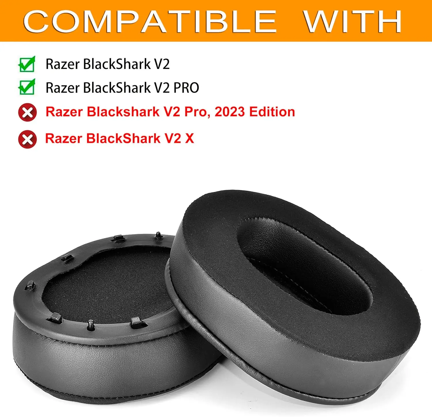 BlackShark V2 PRO อัพเกรดคุณภาพ Cooling Gel Ear Pads - defean Ear Cushion Replacement ใช้งานร่วมกับ Razer BlackShark V2