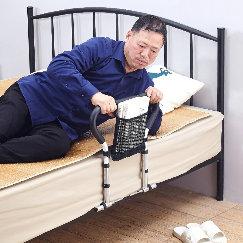 For Elderly Bedside Guardrail Get Up and Assist Rail Height-adjustable Protection Device Foldable Bed Handrail for Most Bed Type