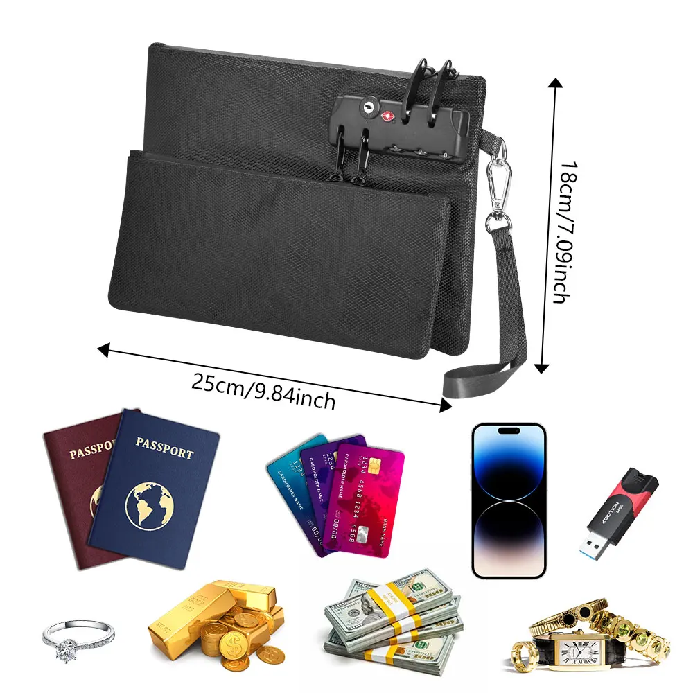 حقيبة إيداع البنك مع قفل، وحقيبة لجوازات السفر، ومستلزمات Notary، وحقيبة نقود قيمة للتخزين الآمن