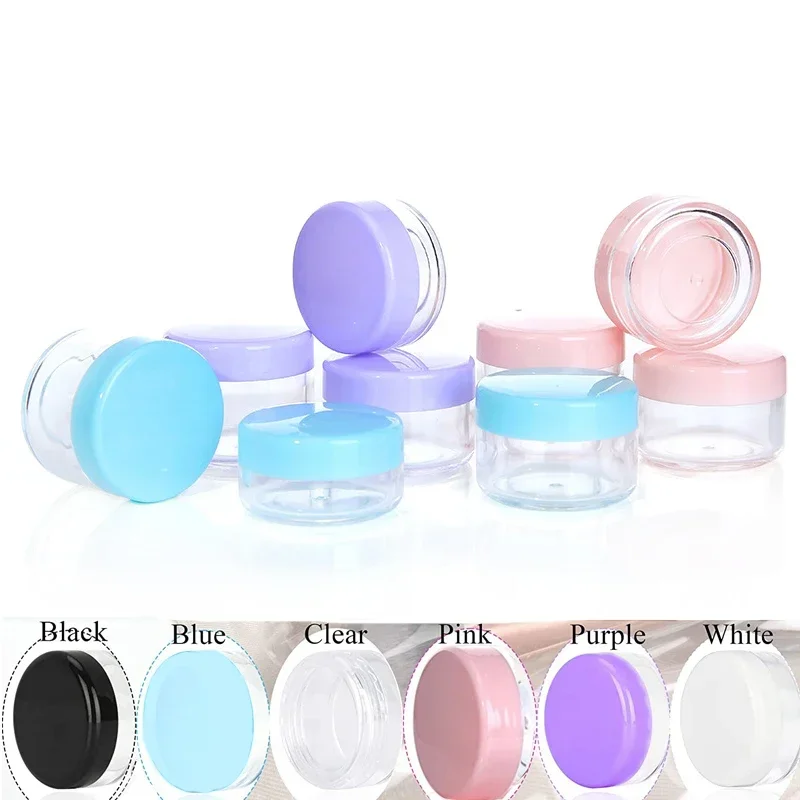 

30Pieces Empty Round Clear Plastic Sample Cosmetic Containers with Lids Pots 2g/3g/5g/10g/15g/20g Portable Travel Creams Jars