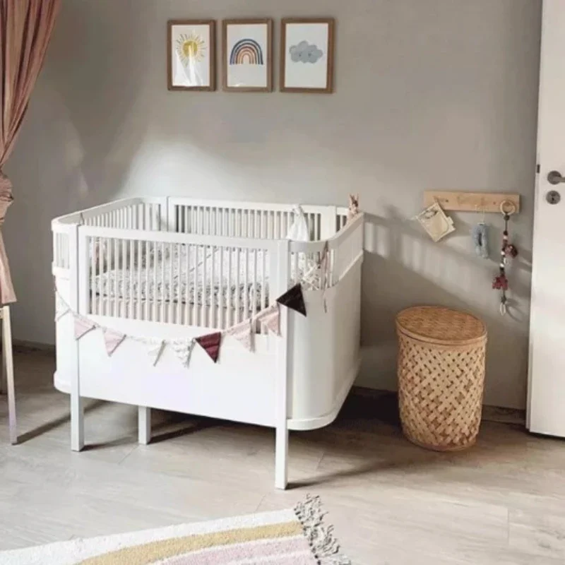 

European Wood Baby Bed Frame Simple Comferter Loft Bed White Cama Infantil Luxury Luxury Letto Matrimoniale Hotel Furniture