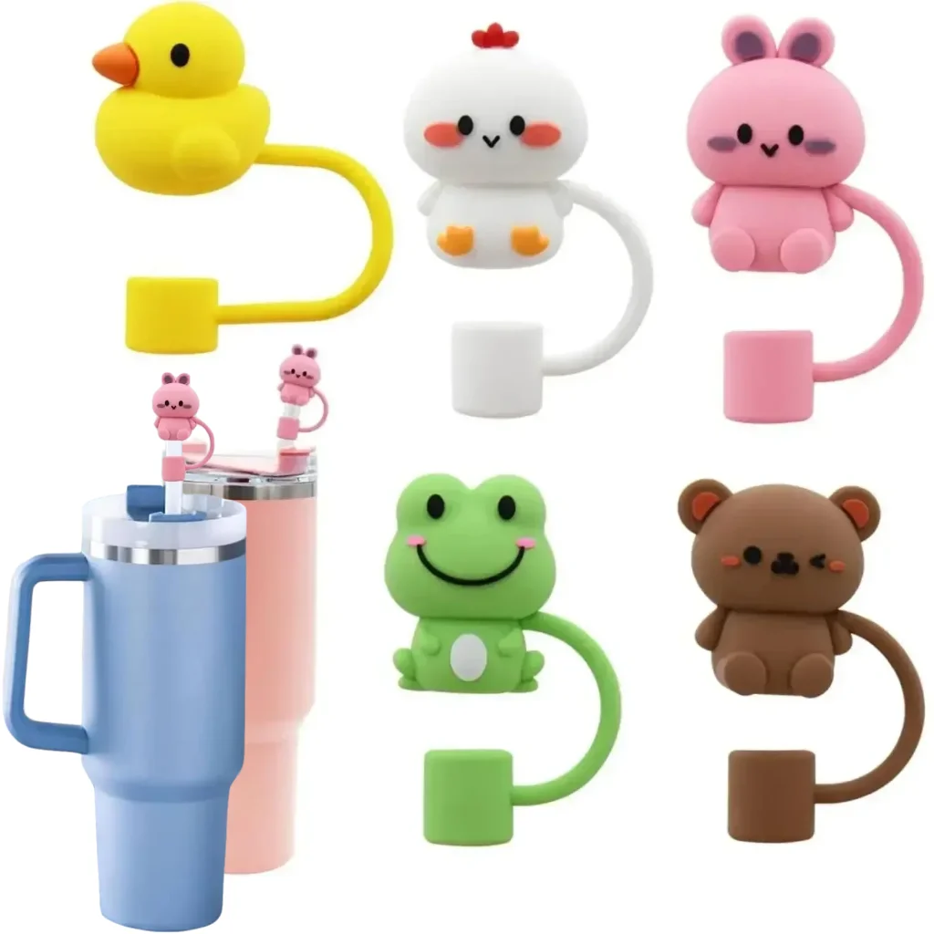 5/1Pcs Straw Cover Cap for Stanley Cup10mm Silicone Straw Topper Compatible with 30&40Oz Tumbler with Handle Dust-Proof Reusable