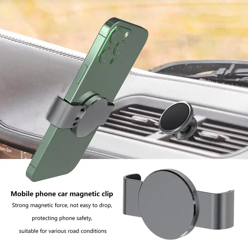 Metal Phone Clamp For Magnetic Car Mount Phone Clip For Magnet Phone Car Holder For IPhone Samsungxiaomi Smartphone