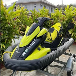 New design jetski boat jet ski powered inflatable tender mixes a jet ski with an inflatable boat for nimble on water travel