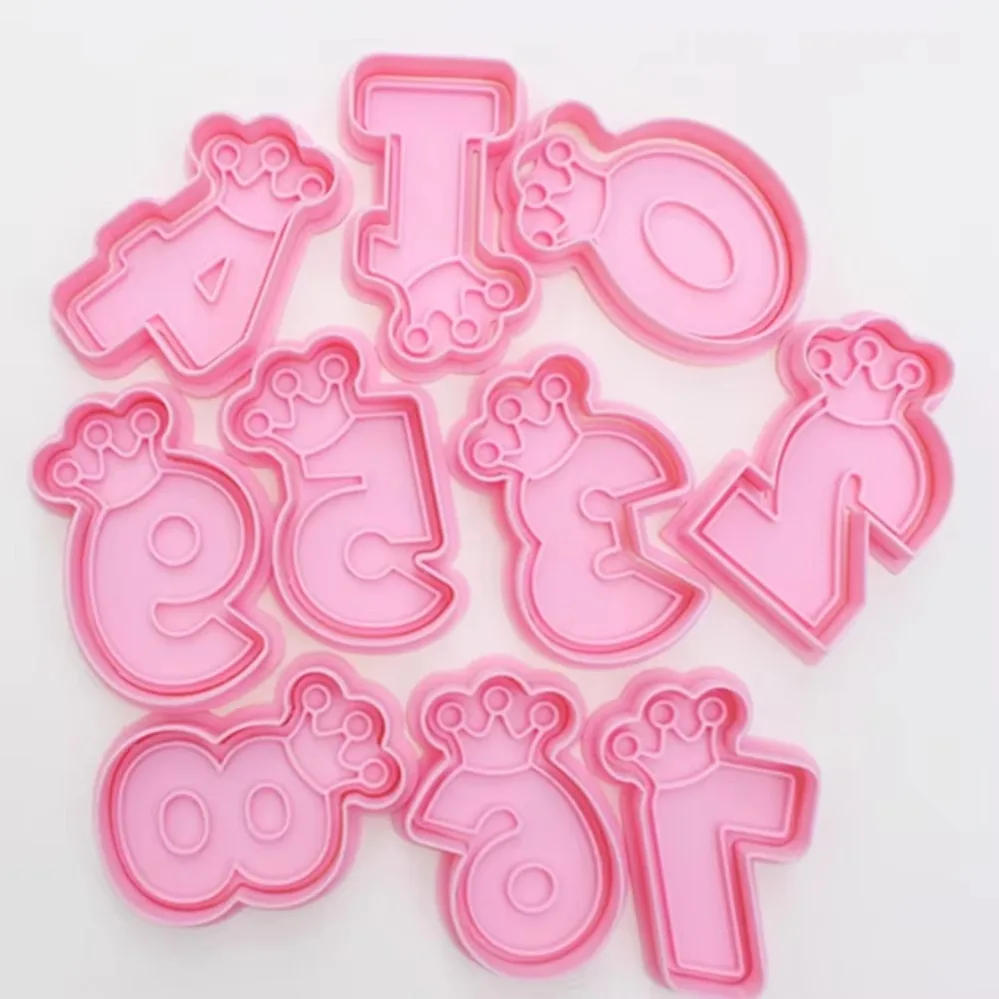 Number Cookie Mold Stamp Happy Birthday Cookie Cutters Biscuit Mold Kitchen Baking Pastry Bakeware DIY Tools