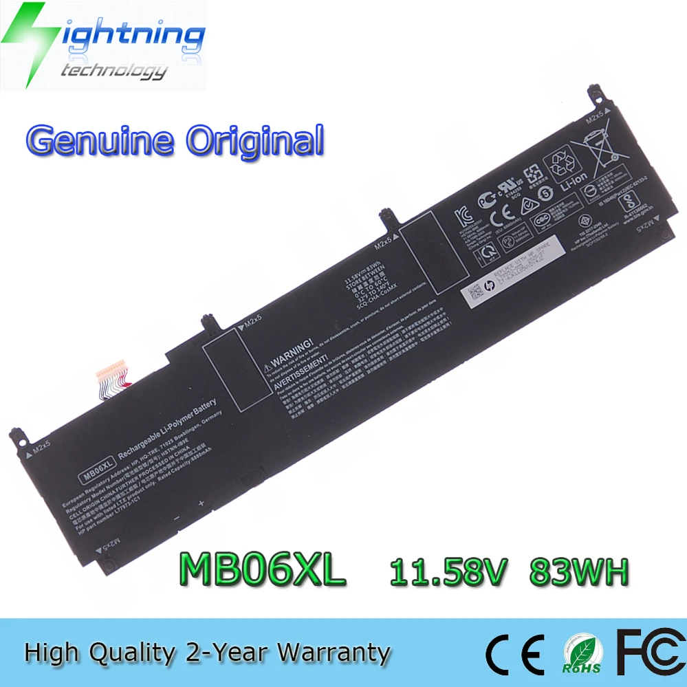 

MB06XL 11.58V 83Wh Laptop Battery for HP Create ZBook Studio Mobile Workstation 15 G7 / G8 HSTNN-IB9E etc