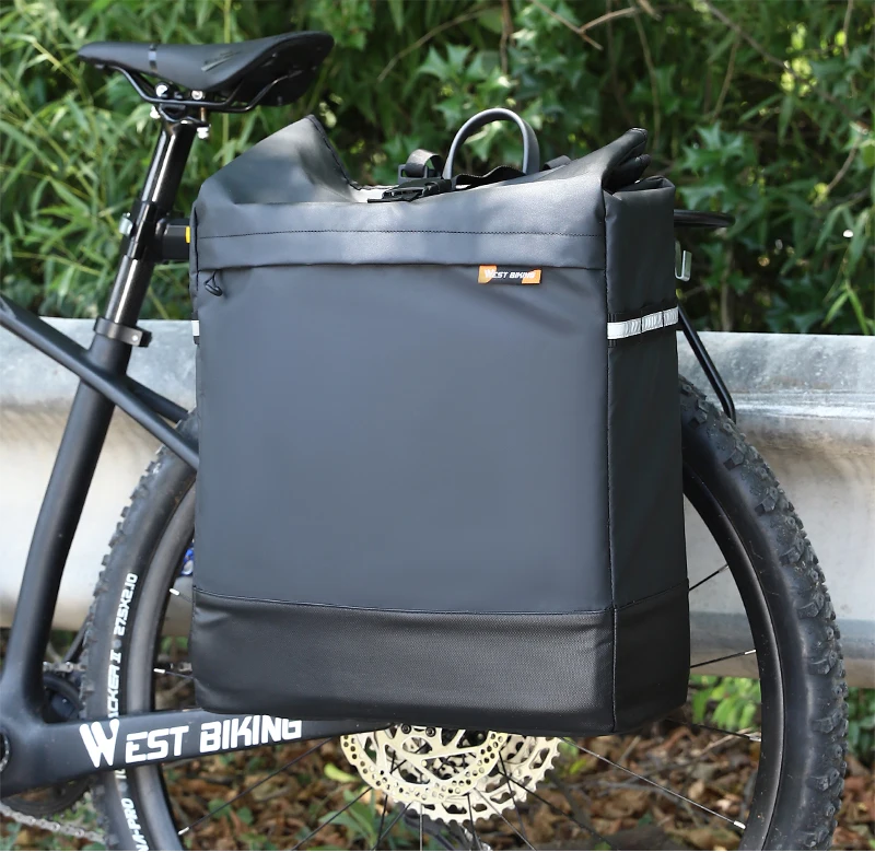 WEST BIKING Fahrradtasche 30L Wasserdichte Gepäckträgertasche Fahrrad-Satteltasche mit Regenschutz Profi-Fahrradzubehör – Detail 2
