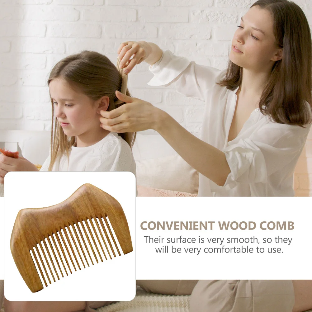 

2 шт. деревянная расческа для волос, толстая антистатическая гладкая расческа с круглыми краями, удобная фиксация, распутывающая расческа для укладки волос, портативная дорожная расческа