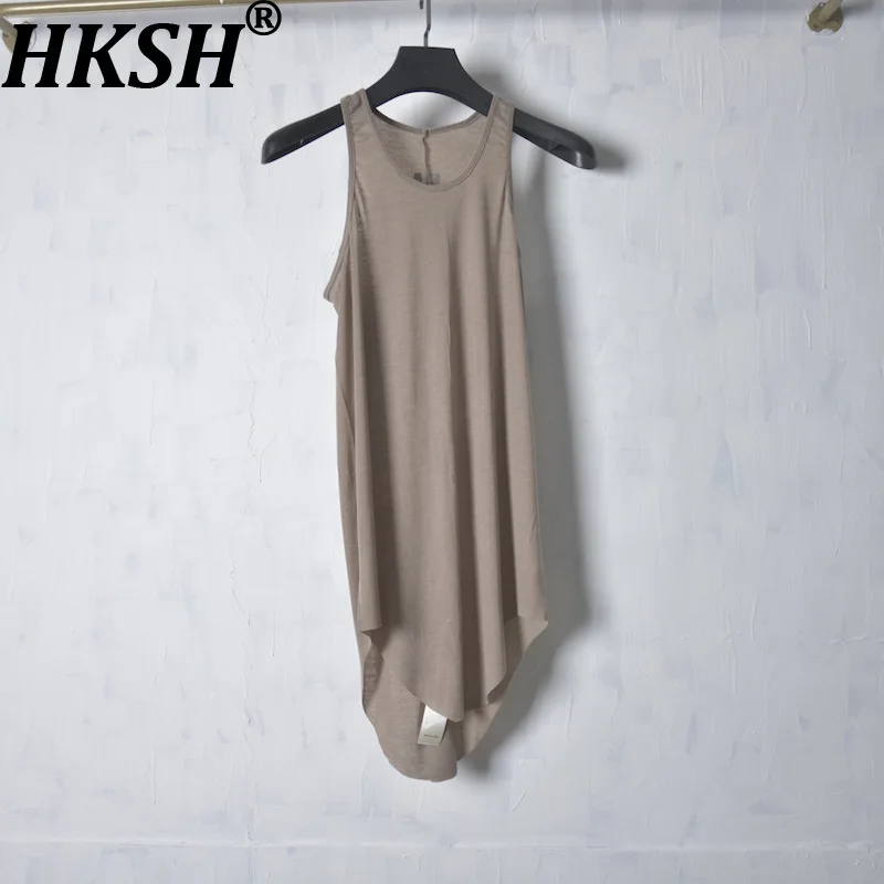 

HKSH Spring Summer Men Tide RO Trendy Fashion Wool Swallowtail Sleeveless Vest Unique Women Elastic Transparent Tank Top HK21515