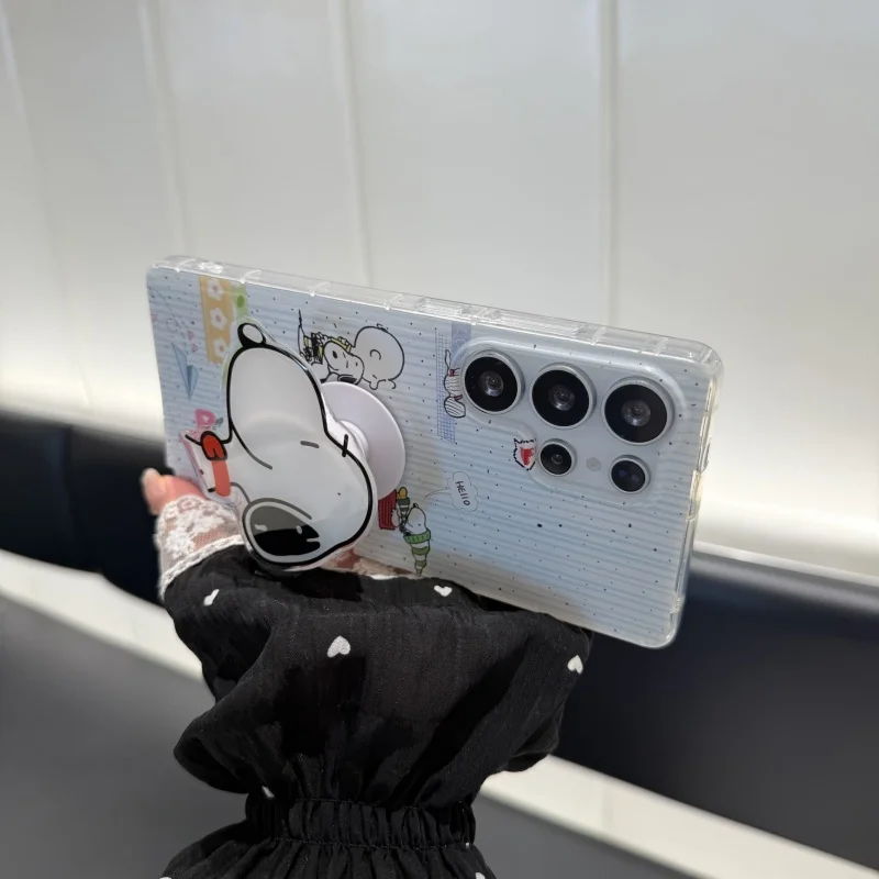 لطيف الكرتون سنوبي سانتا كلوز لينة حافظة هاتف من البولي يوريثان لسامسونج S22 S23 S24 S25 الترا S30 زائد نوت 10 20 مضحك سنوبي حامل #4