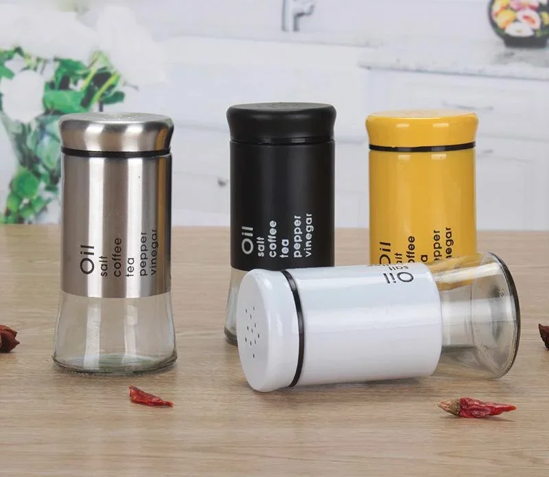 1Pc Glass Spice Pepper Shakers Seasoning Bottle Spice Jars Container Kitchen Storage Box