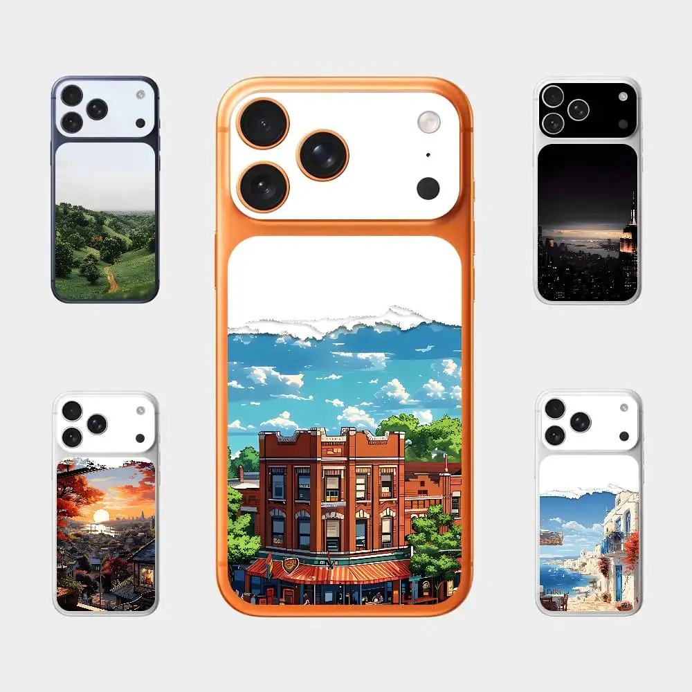 

Nice Day Postcard Plain Decal Skin For IPhone17 Pro ProMax Back Film Cover Wrap Anti-scratch Durable Sticker