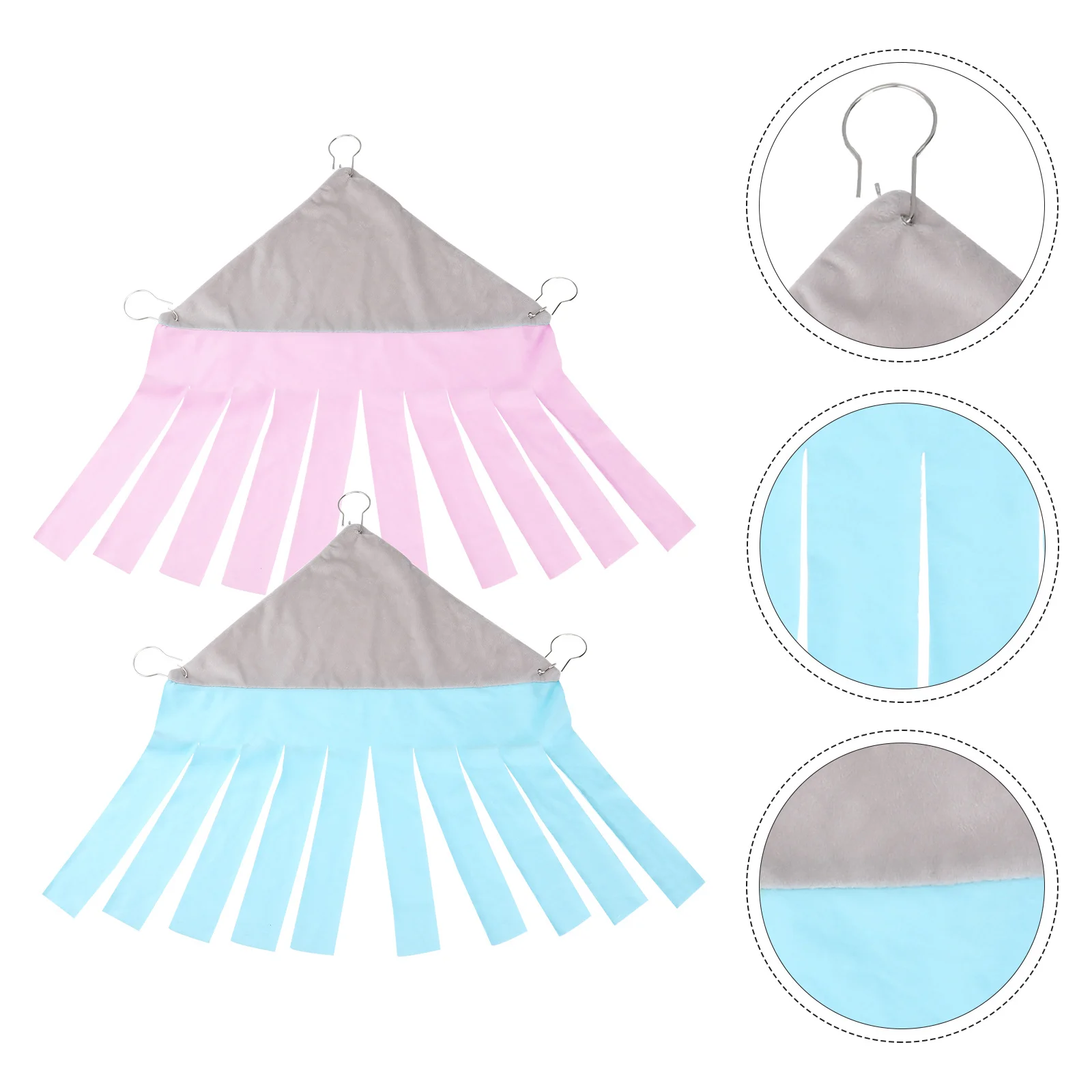 

2Pcs Tent Hidden House Pink Sky-Blue Small Pet Hammock Hideout Rabbit Hamster Sleeping House Tassel Corner