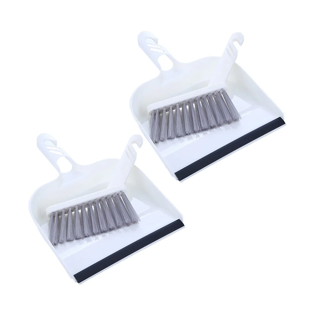 

2 set Kitchen Cleaning Kit Integrated Groove Storage Hook Thick Bristles Broom Dustpan Set For Home Car Sofa Table Cleaning