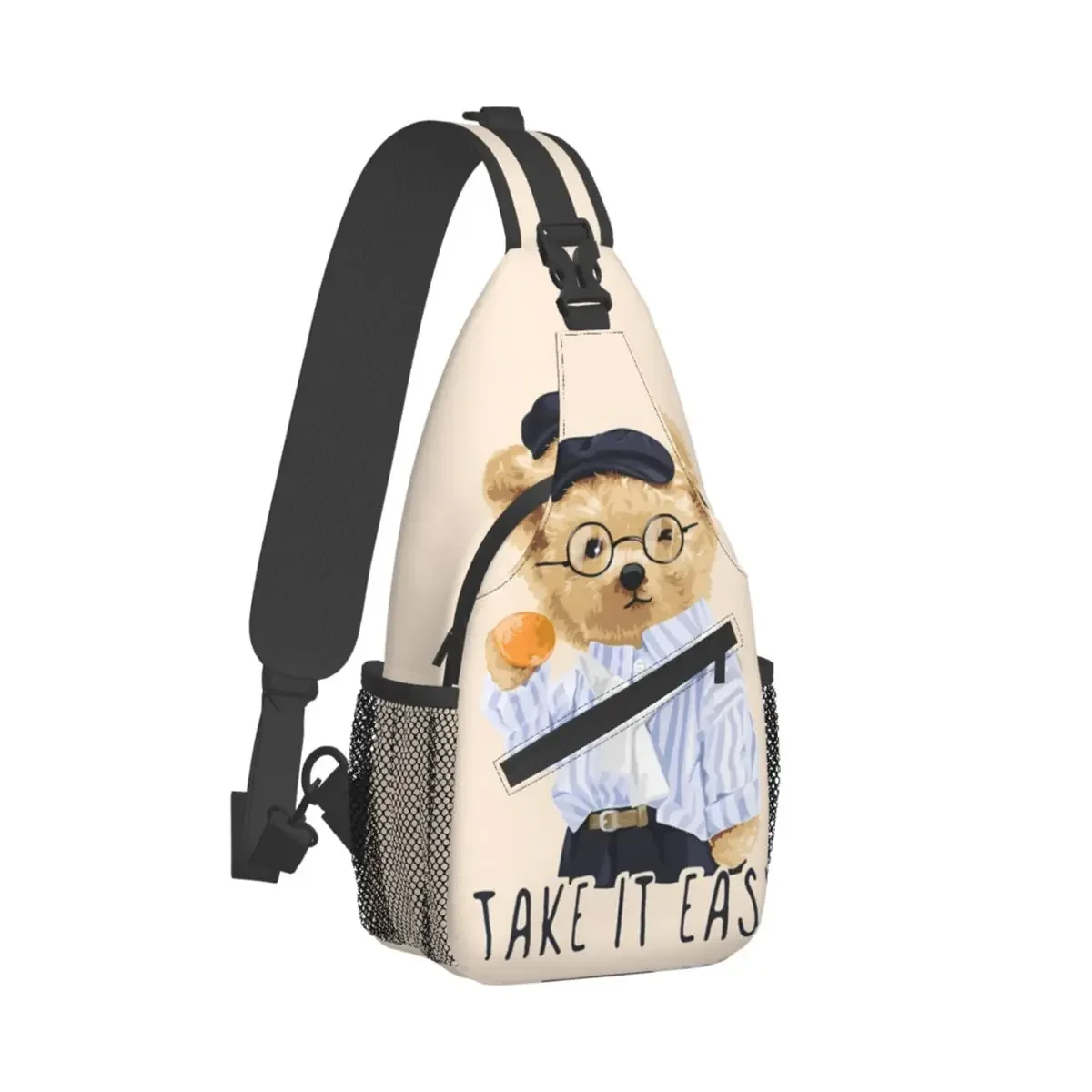 

Teddy Bear Crossbody Bag Sports Take It Easy Chest Bag Unisex Women Man Fashion Shoulder Backpacks Travel