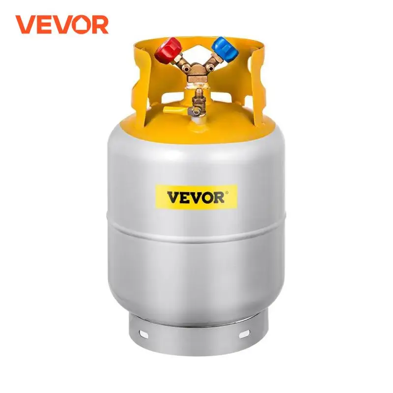 VEVOR Refrigerant Recovery Tank Welded Steel 30lb Reclaim Cylinder Tank 4 Gallons Capacity Recycle Reuse R22 R134 Refrigerants