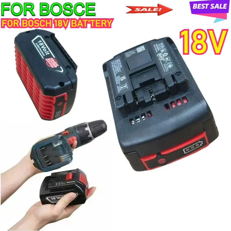 

NEW 18V 10Ah Rechargeable Li-Ion Battery for Bosch 18V Power Tool Backup 6000mah Portable Replacement BAT609 Indicator Light