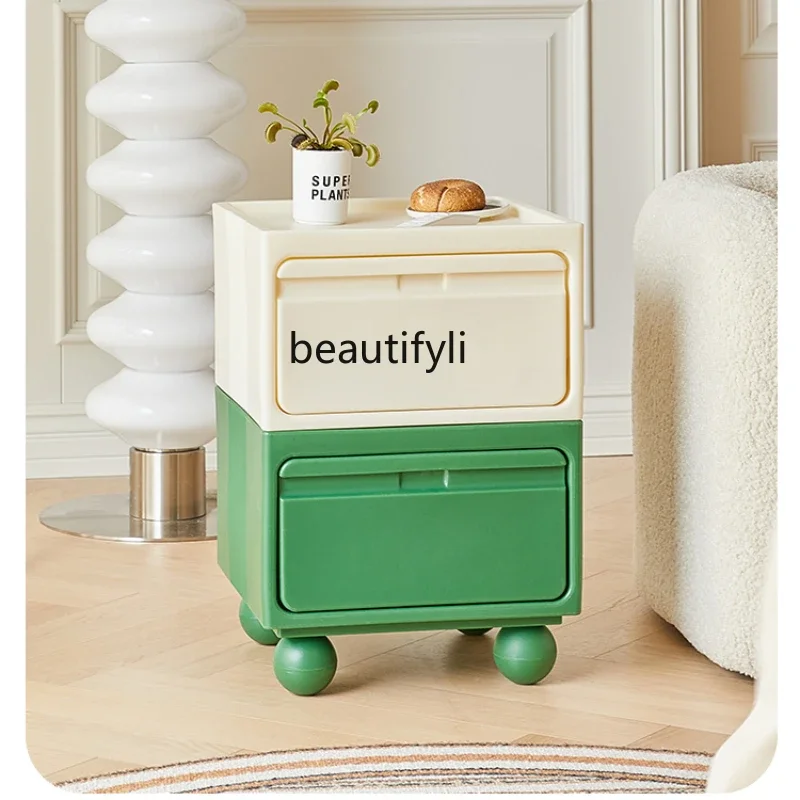 

Household Color Multi-Functional Storage Cabinet Household Mini Bedside Table Storage Snack Cabinet