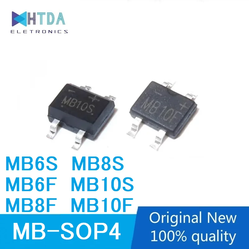 50pcs/lot MB6S MB8S MB10S MB6F MB8F MB10F MB-F SOP4