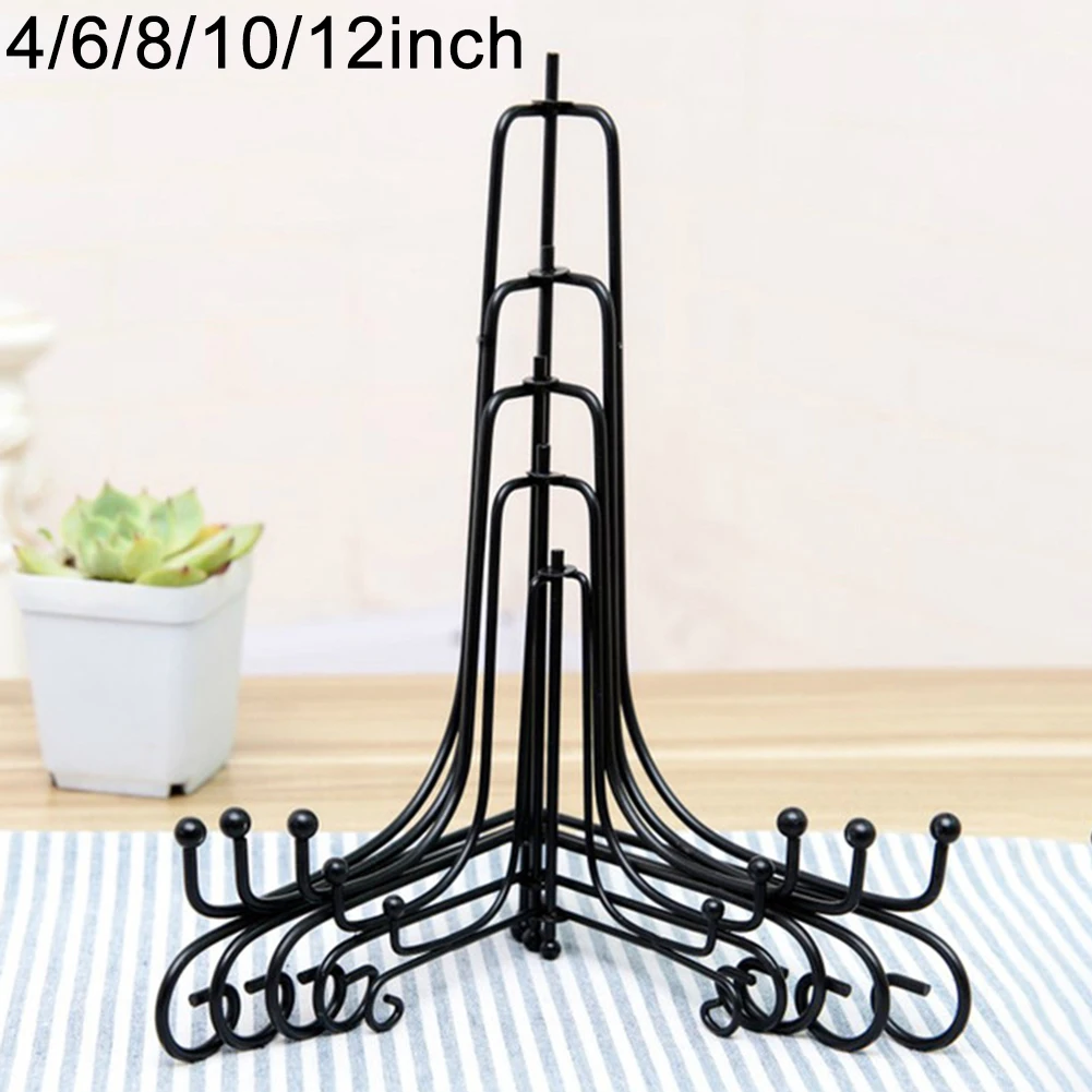 

Plate Holder Iron Bracket Classic Display 4/6/8/10/12inch Black Bowl Plate Iron Easel Photo Frame Home Kitchen