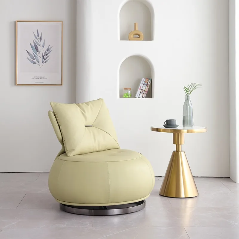 럭셔리 360도 회전 라운지 체어 모던 미니멀리스트 레이지 싱글 소파 체어 디자이너 리클라이너 거실 발코니 악센트 체어
