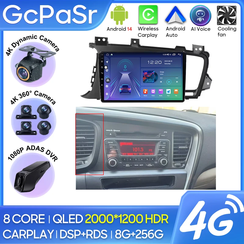 

Car Radio Carplay For KIA Optima K5 2011 2012 2013 2014 2015 Navigation GPS Android Auto Multimedia Player Stereo No 2din WiFi
