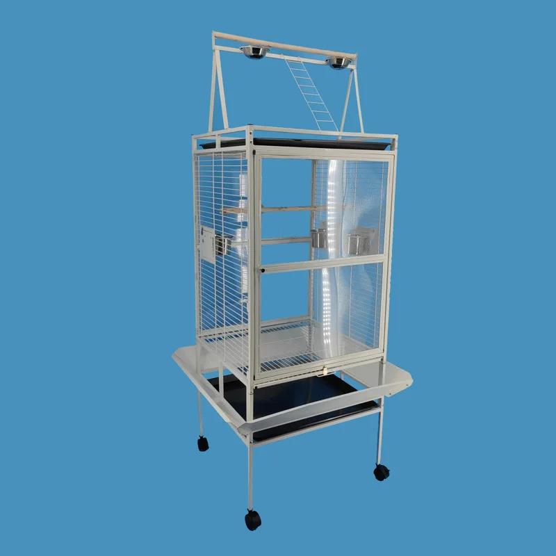 

Acrylic bird cage transparent ornamental parrot cage large horizontal silk parrot villa movable aviary
