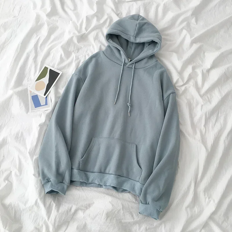 2023 Autumn Sweatshirt Women Hoodies Sweatshirt Solid Oversized Casual Color Long-sleeved Green Sweatshirt Streetwear Korean