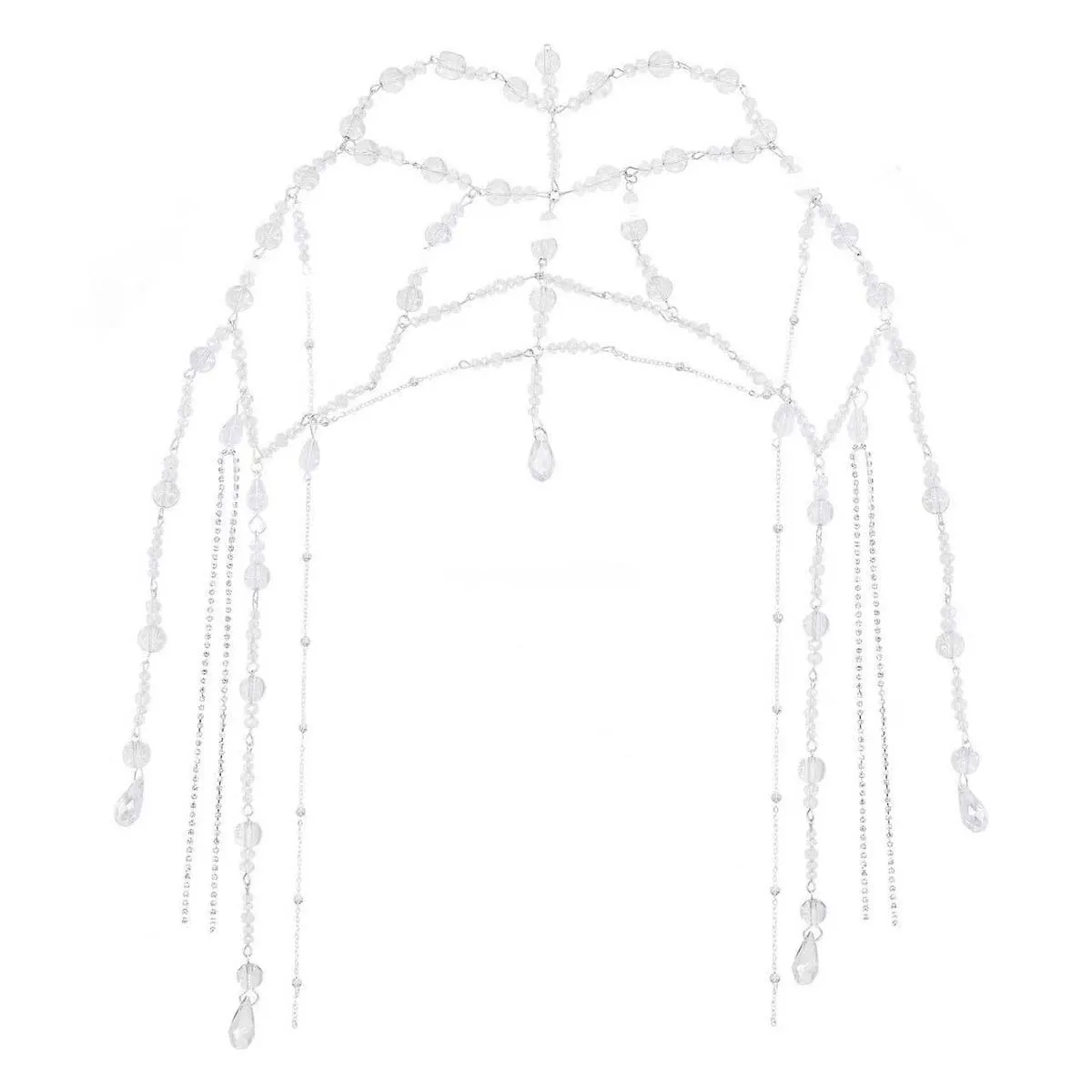 Mermaid Princess Forehead Chain HeadpieceSuper Fairy Mermaid Hair Ornament Necklace Butterfly Earrings Women's Accessories
