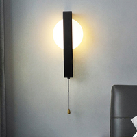 Nordic Wall Lamps with Pull Switch Abajur Para Quarto Lampe De Chevet Lamp for Bedroom Arandela Home Decor Decoracion Habitacion