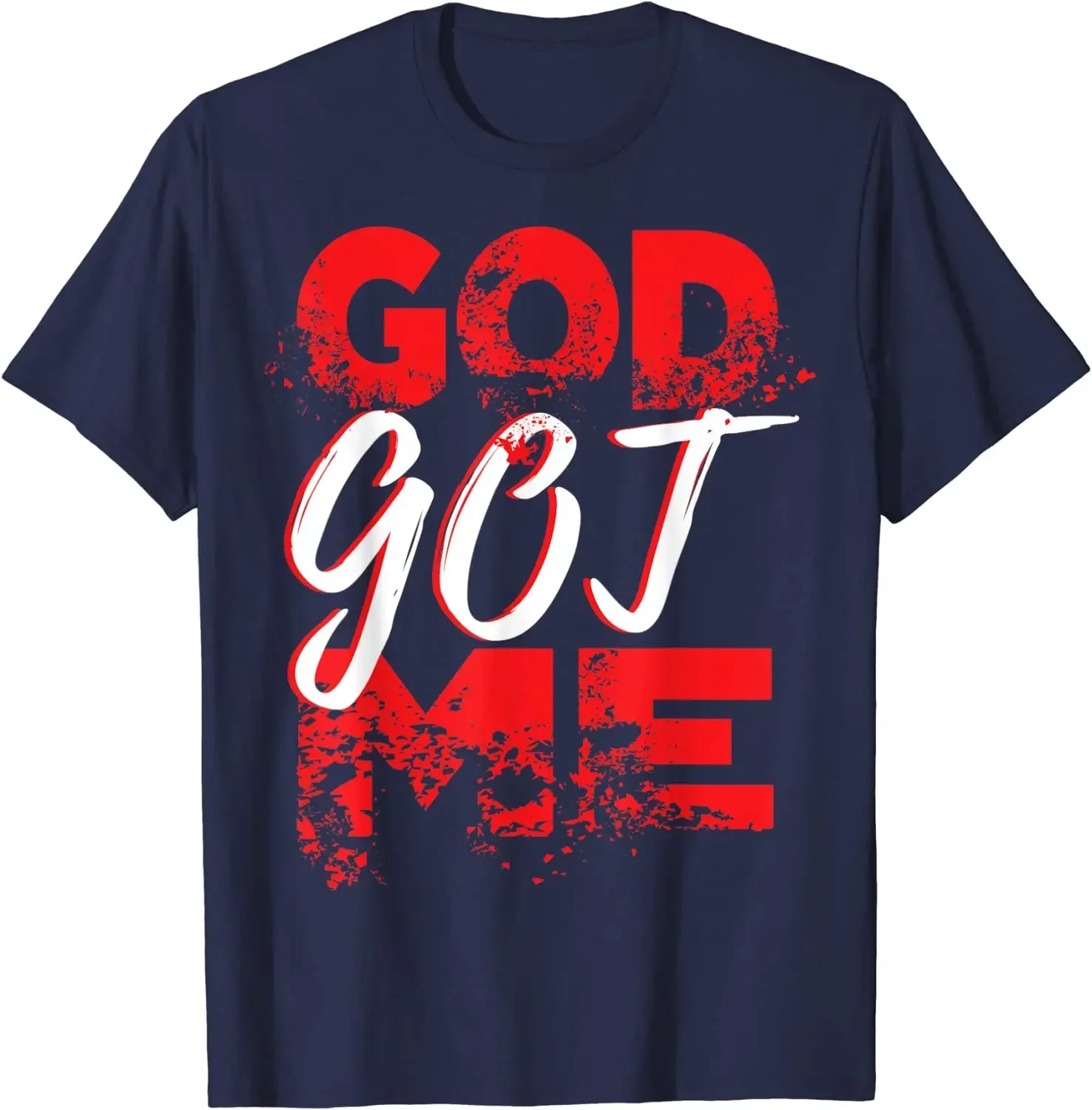 

God Got Me Christian T-Shirt Men Oversized T Shirt Anime Clothes Harajuku Cotton Daily Four Seasons Tees Casual Short