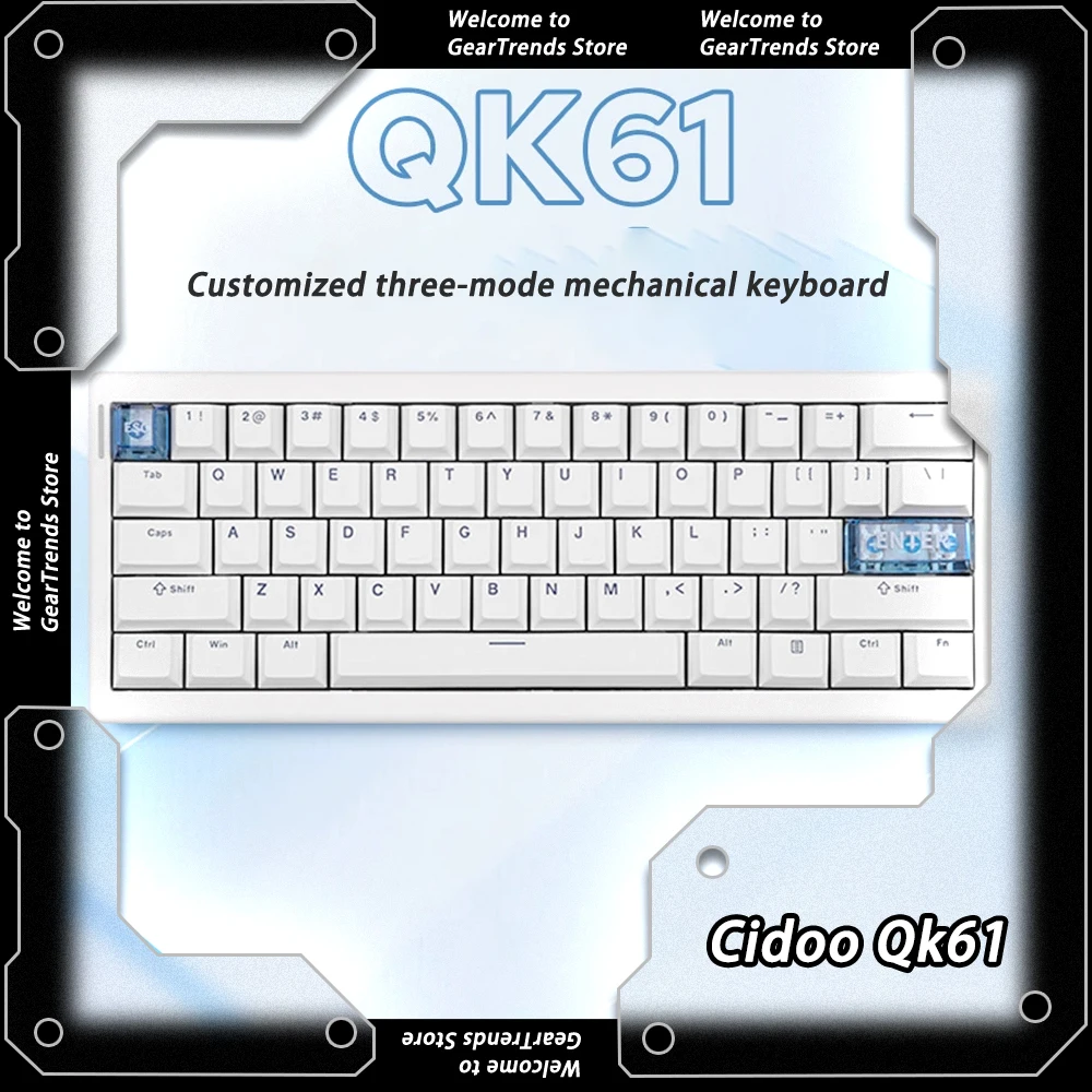 

Cidoo Qk61 Bluetooth Wireless Mechanical Keyboard Gasket Three Mode RGB Backlight Keyboard Gaming E-sports Customize Keyboard