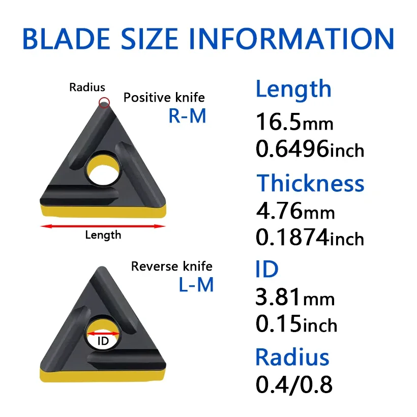 10Pcs/Box TNMG160408R-M Triangular CNC Inserts Dual-Tone Coating Suitable For Steel Workpieces Tool Steel Etc