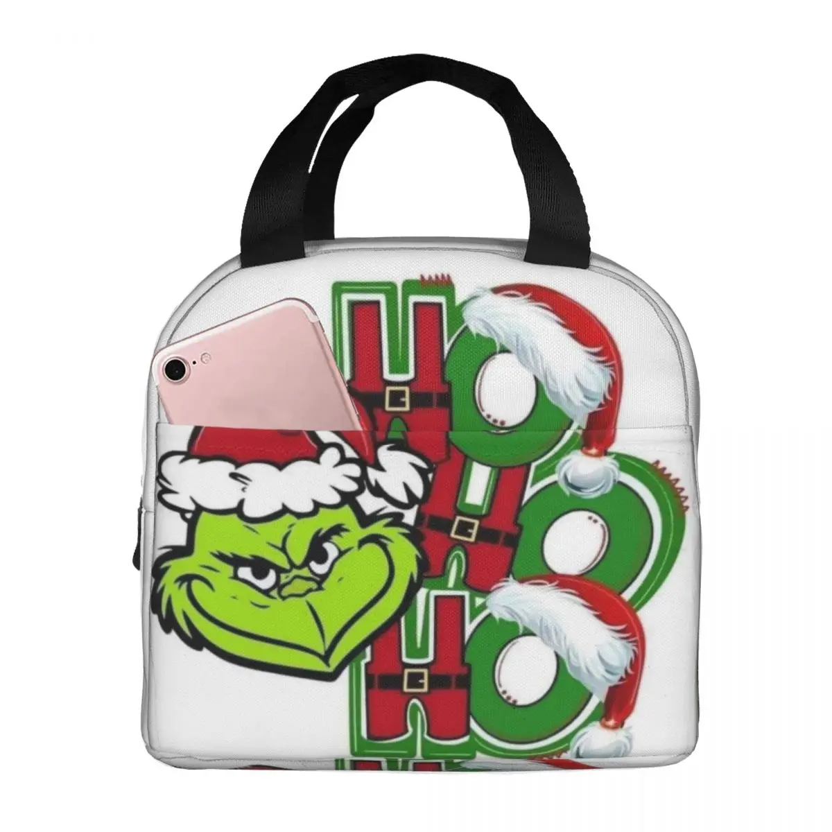 Custom Merry Christmas Lunch Box Women Multifunction Cooler Thermal Food Insulated Lunch Bag Kids Portable