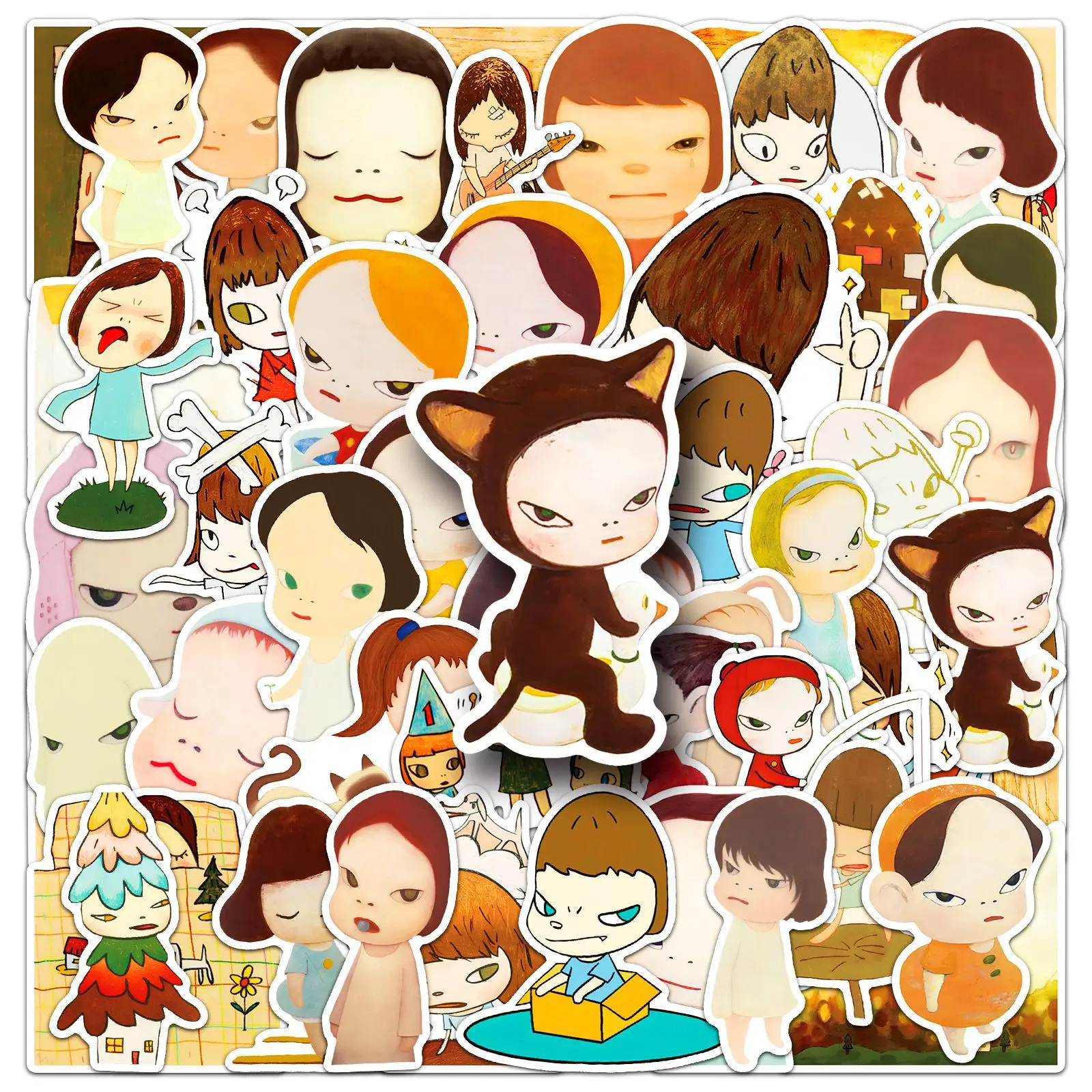 10/30/51PCS Cute Nara Yoshitomo Cartoon Stickers DIY Decoration PVC Waterproof Skateboard Notebook Graffiti Toys