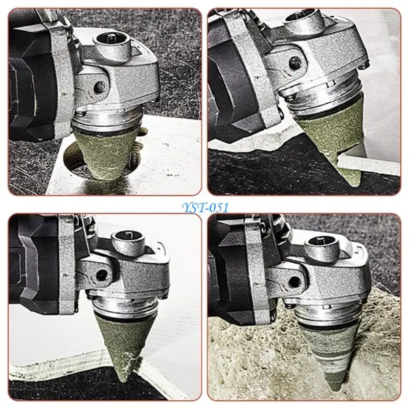 e15a 3pcs بتات الحفر الماسية عجلات طحن تشطول خيوط التلميع الخيوط البلاط السيراميك مدبب قطع النقش