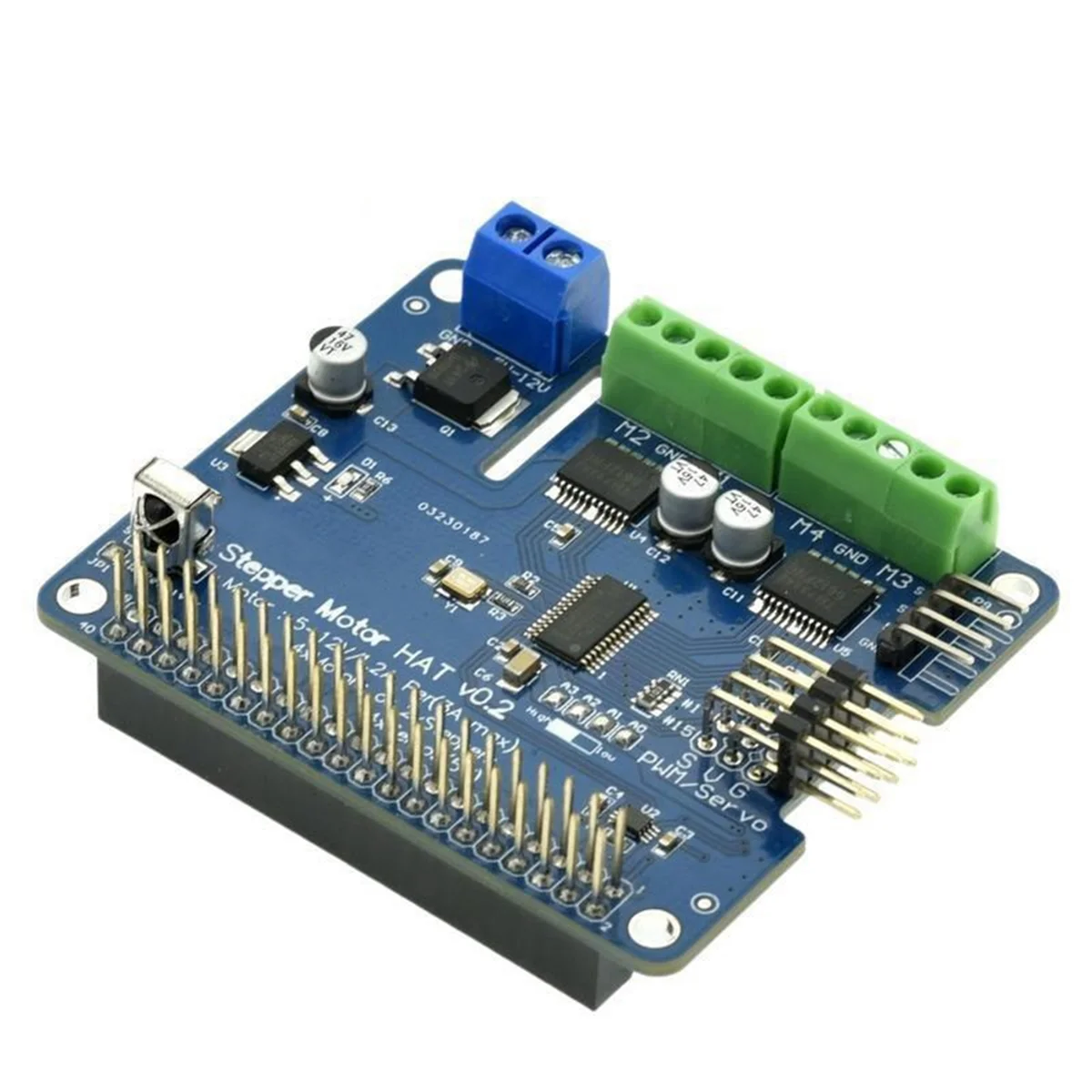 A56XQ ステッピングモーター HAT V0.2 + ロボット拡張ボードステッピング/モーター/サーボ Raspberry Pi 3B/3B+ 用