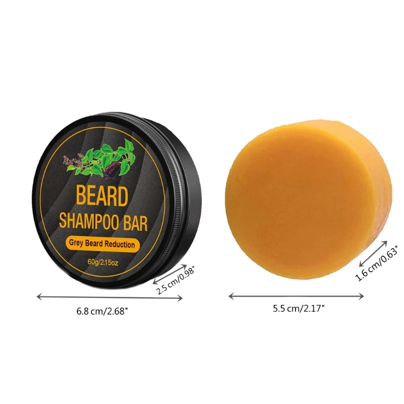 Barra champú para barba para hombres Regalo para padre Regalo reducción cabello gris con espuma rica