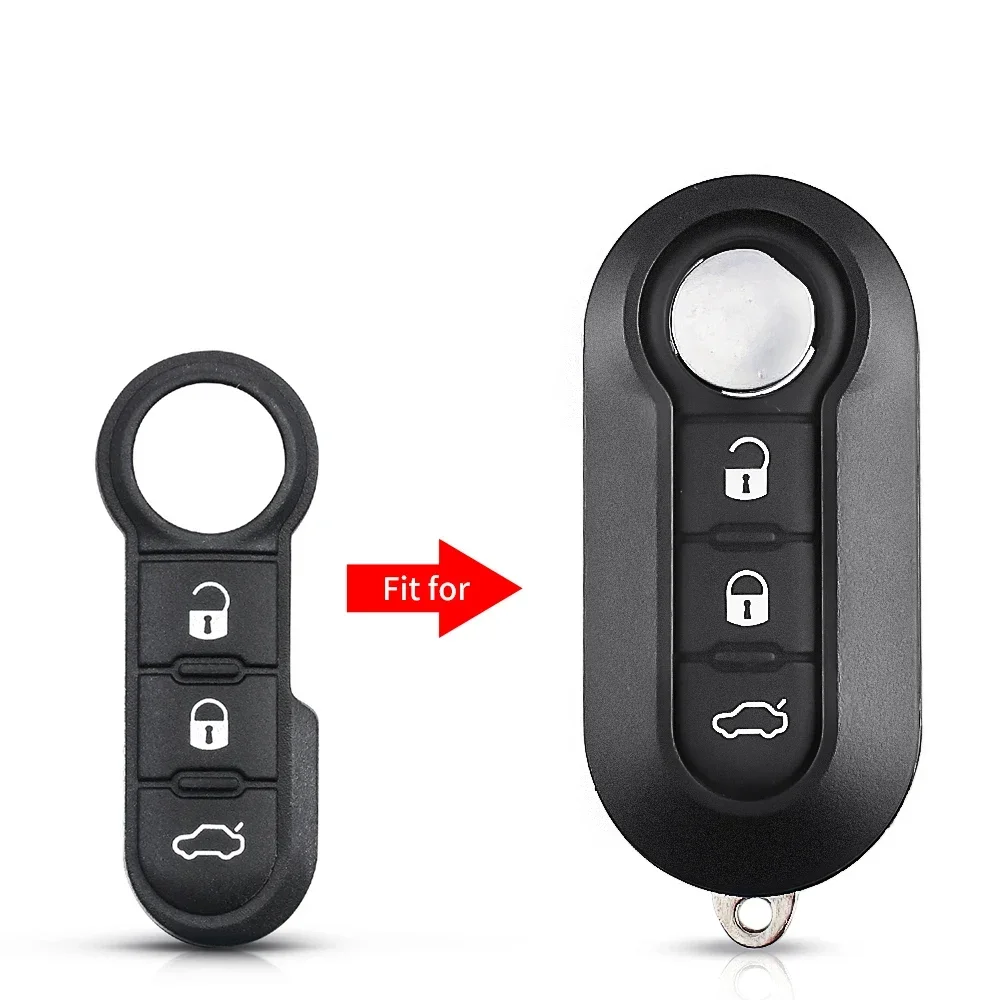 KEYYOU Bottoni In Gomma Pad Per Fiat 500 Panda Abarth Punto Ducato Stilo Per Citroen Per Peugeot Chiave A Distanza caso