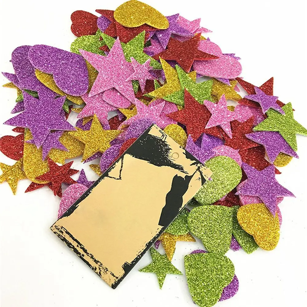 

Набор наклеек-звездочек разных размеров и цветов для дня рождения, свадьбы, вечеринки, из пенопласта с блестками