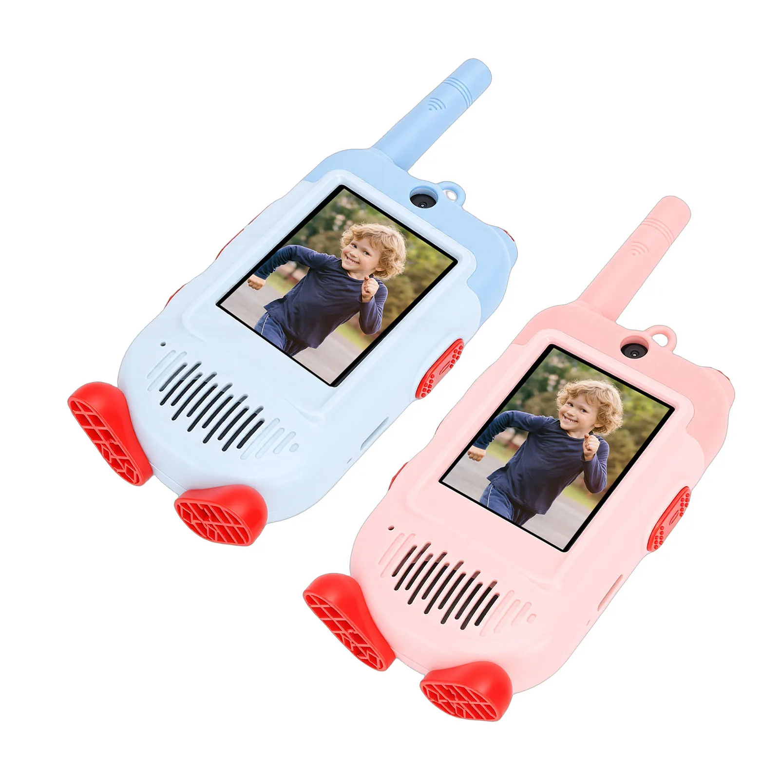 Handheld video-intercom voor peuters, oplaadbaar binnen en buiten, voor familiespellen, kamperen, wandelen, walkietalkie voor kinderen