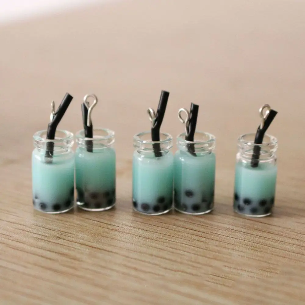 

Creative Design Lovely Bottle Bracelet Pearl Milk Tea Necklace Gift For Girls Resin DIY Making Pendant Charms Jewelry Making