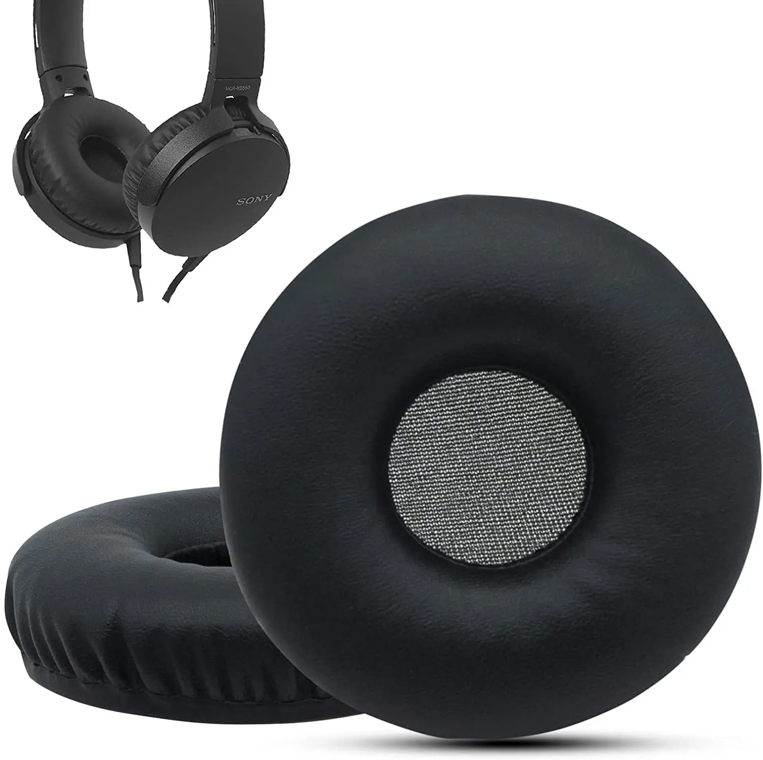 2 stück Für Sony MDR-XB650BT Kopfhörer Abdeckung XB550AP XB450AP Schwamm Ohrenschützer Leder Fall Ohr Pads Mit doppelseitigem Klebeband – Detail 2
