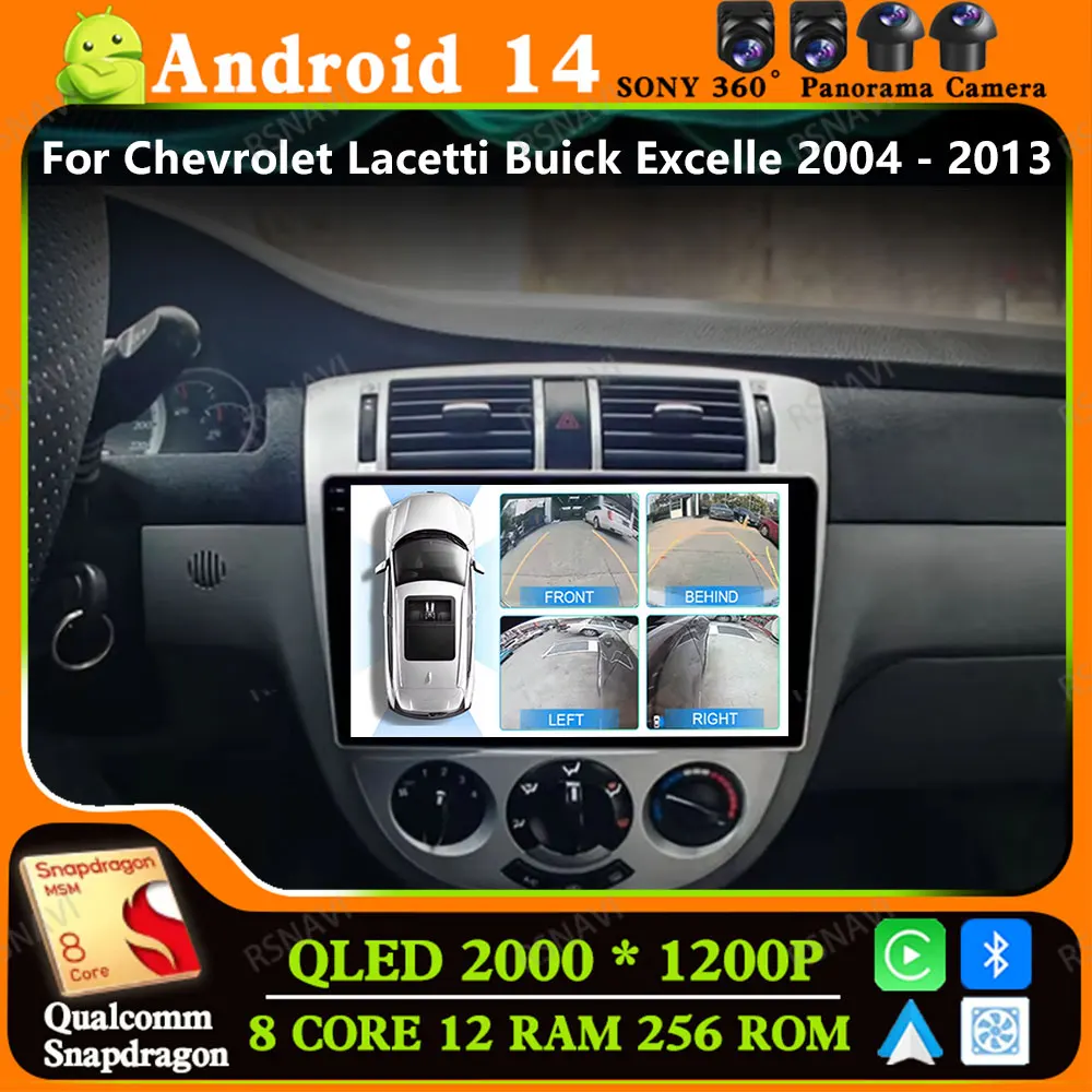 Android 14 Autoradio Voor Chevrolet Lacetti J200 Voor Buick Excelle Hrv 2004-2013 Voor Daewoo Gentra 2 multimedia 4G LTE BT DSP DVD