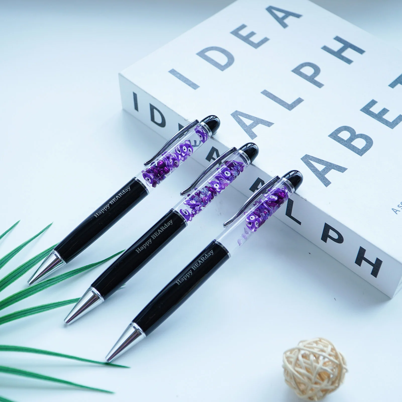 Bear Happy BEARday Fun Pens Cute Floater Floating Liquid Writing Journaling Office Pen Novelty Gag Gifts