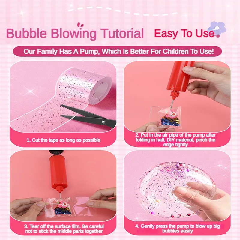 Nano Tape Bubble Set DIY Handmade Toy Set Crystal Mud Pendant Making Accessories Multiple Gameplay Options Cream Adhesive Guka