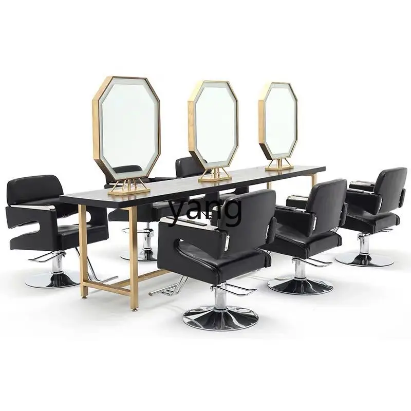 lmm Vintage Solid Wood Barber Shop Hairdressing Dressing Table Hair Salon Hair Cutting Mirror