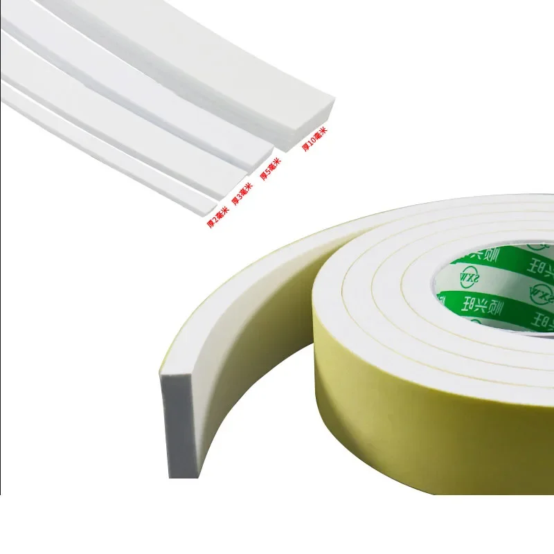 1Roll White Self Adhesive Sponge Seal Strip Width10 15 20mm Thick 2 3 5mm Single Sided Adhesive EVA Foam Anti-collision Gasket