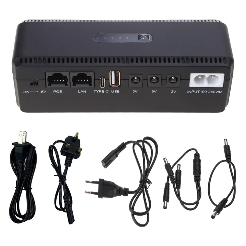 UPS Battery Backup 8800mAh 5V 9V 12V 15V 24V Uninterruptible Power Supply