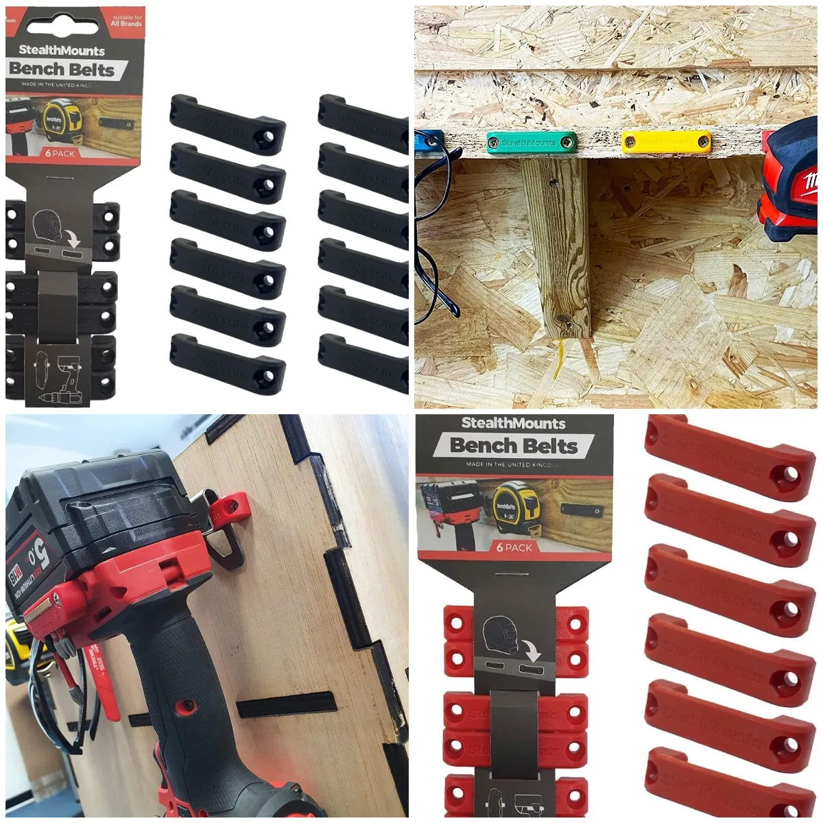 

Bench Belt - Universal Tool Holder, 6-Pack Tool Holster Set for Power Tools & Tape Measures